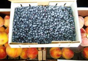 Blueberries and peaches