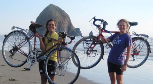 The final stop on the Brethren Volunter Service "Coast to coast" bike trip at Cannon Beach, Ore. Photo from Chelsea Goss