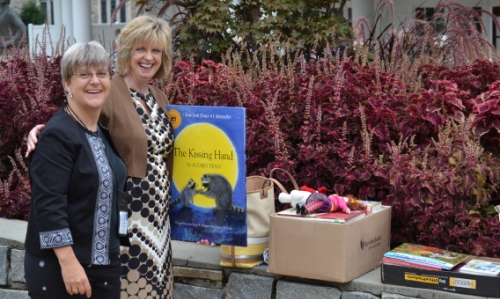Debbie Eisenbise with Sherri Arrington, principal of Junaluska Elementary School. Photo by Cheryl Brumbaugh-Cayford