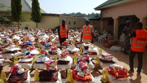 Food and Household items ready for distribution 