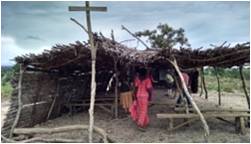 Masaka Corn Stalk Church – before destroyed by storms in Sept 	          Photo credit: Michele Gibbel  