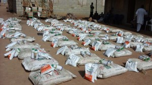 Seeds and Fertilizer ready for distribution 